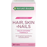 NATURE'S BOUNTY Hair, Skin & Nails Advanced, Maintains Structure Of Hair, Skin & Nails 90.0 count, 90 Tablets