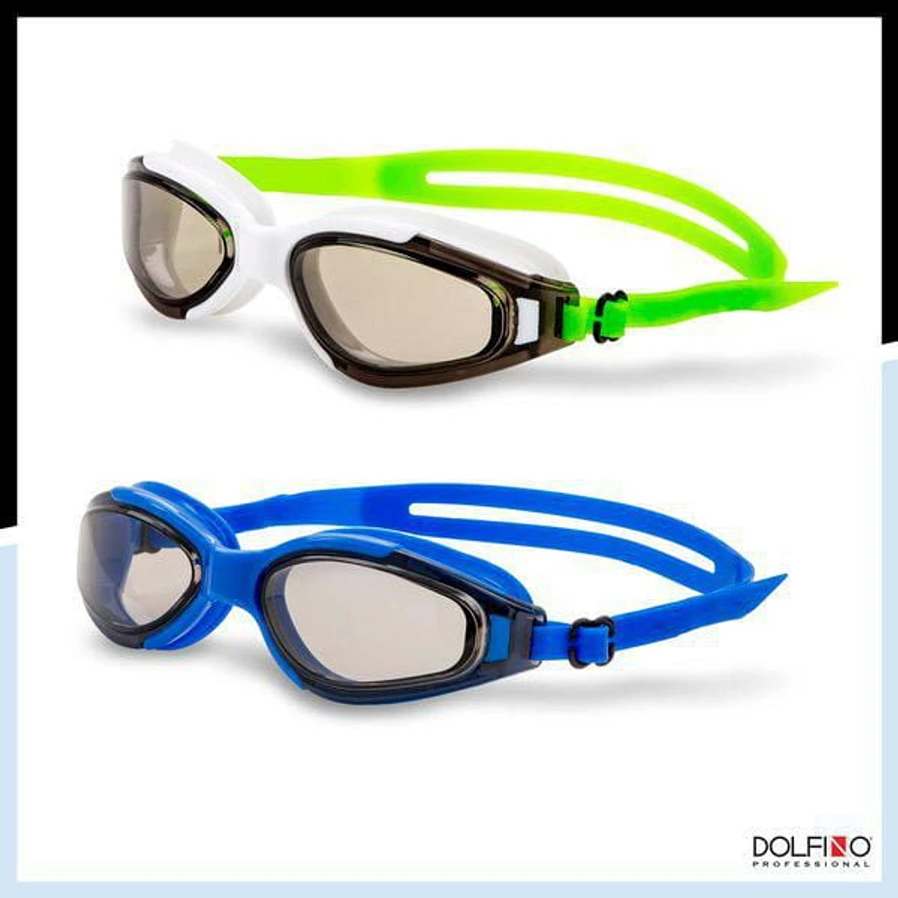 Dolfino Pro Adult 2-pack Helios Swim Goggles, 2-Pack Swim Goggles