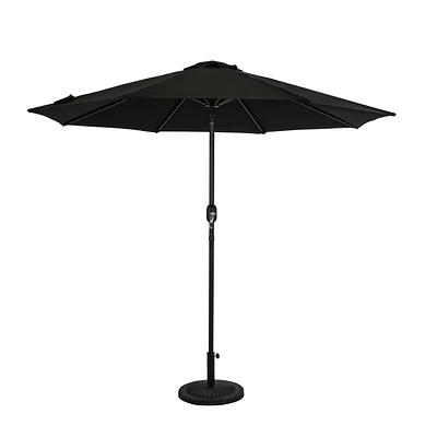 Mirage II 9-ft Octagon Market Umbrella with Auto-Tilt - Black - Breez-Tex Canopy