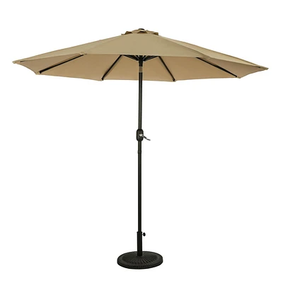 Mirage II 9-ft Octagon Market Umbrella with Auto-Tilt - Champagne - Breez-Tex Canopy