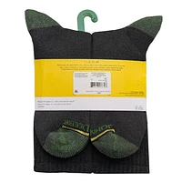 Ensemble de 6 chaussettes mi- mollet John Deere pour hommes; vêtements de travail core Pointures 6-12.5