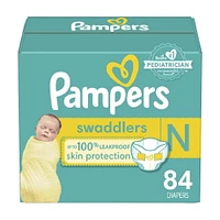 Pampers Swaddlers Diapers - Super Pack, Sizes NB-7, 84-44 Count