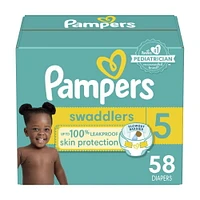 Pampers Swaddlers Diapers - Super Pack, Sizes NB-7, 84-44 Count