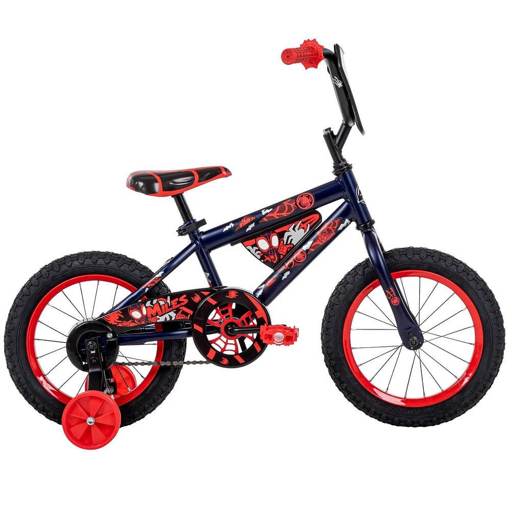 Marvel Spidey and His Amazing Friends Miles 14-inch Bike for Boys, Blue/Red, by Huffy, Ages 4-6