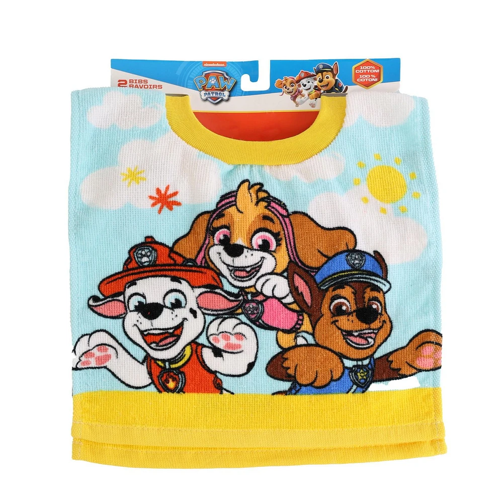 Bavoirs en coton à enfiler Paw Patrol, paquet de 2 Bavoirs en coton à enfiler Paw Patrol