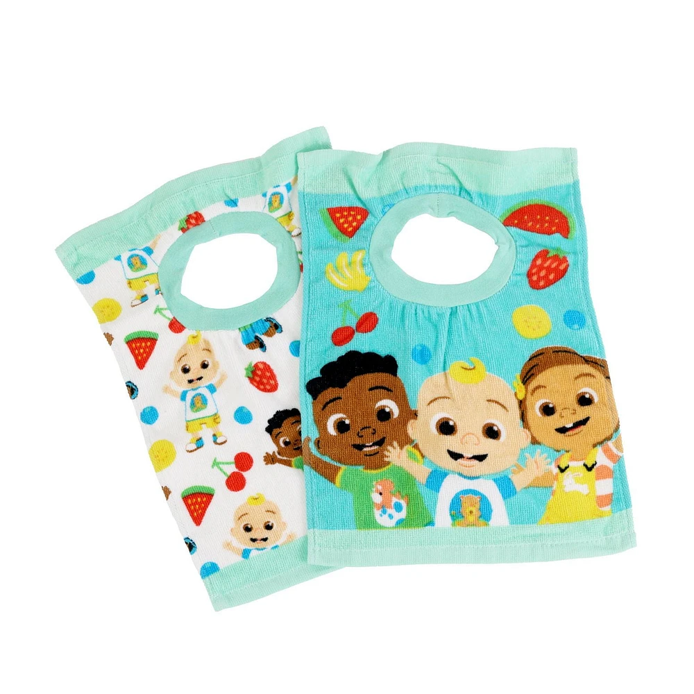 Cocomelon Pullover Cotton Bibs, 2 Pack, Cocomelon Pullover Cotton Bibs