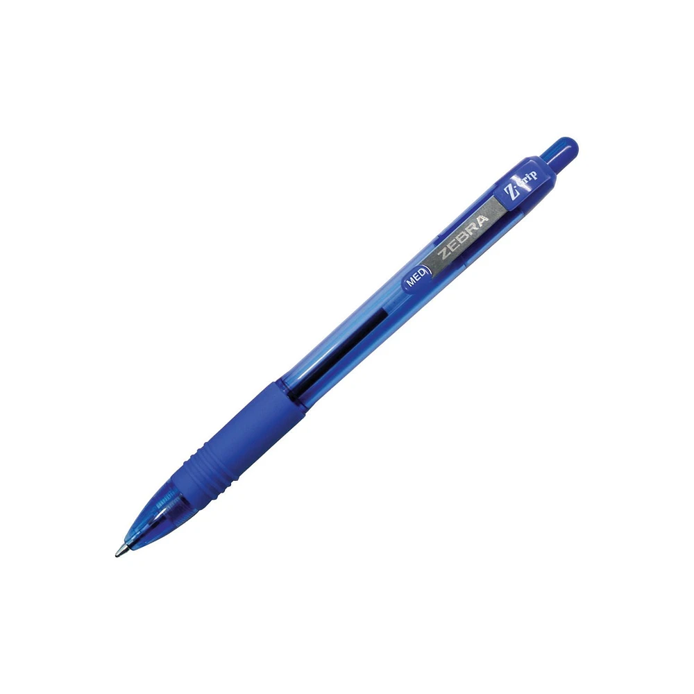 Stylos à bille rétractables Zebra Z-Grip Pointe Moy. Paq. de 7, Bleu