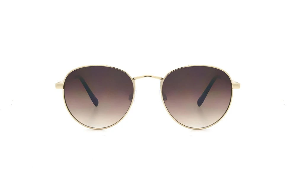 Time & Tru Ladies Gold Round Sunglasses