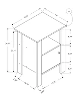 Monarch Specialties Accent Table, Side, End, Nightstand, Lamp, Storage, Living Room, Bedroom, White Laminate, Transitional