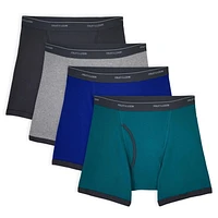 Fruit of the Loom Mens' Low Rise Boxer Briefs, 4-Pack