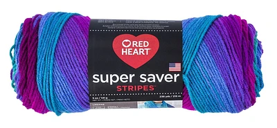 Red Heart® Super Saver® Yarn, Stripes, Acrylic #4 Medium, 5oz/141g, 236 Yards, Durable yarn, wide color range