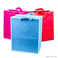 Hallmark 13" Large Solid colour Gift Bags - Pack of 3 (Red, Blue, Hot Pink) for Birthdays, Baby Showers, Holidays and More