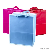 Hallmark 13" Large Solid colour Gift Bags - Pack of 3 (Red, Blue, Hot Pink) for Birthdays, Baby Showers, Holidays and More