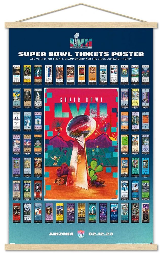 NFL League - Super Bowl LVII Ticket Collage Wall Poster, 22.375" x 34"