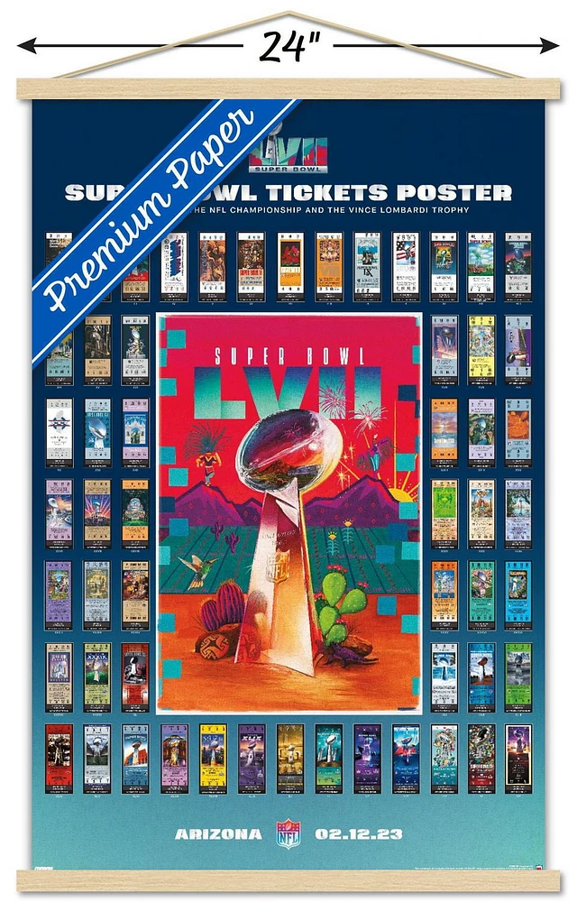 NFL League - Super Bowl LVII Ticket Collage Wall Poster, 22.375" x 34"