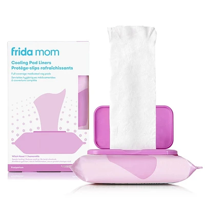 Frida Mom - Coussinets de refroidissement périnéaux à l'hamamélis - Récupération post-partum - Nouveau-né - Sac d'hôpital Coussinets de refroidissement périnéaux essentiels à l'hamamélis médicamenteux sur toute la longueur pour les soins post-partum 24 doublures de coussin