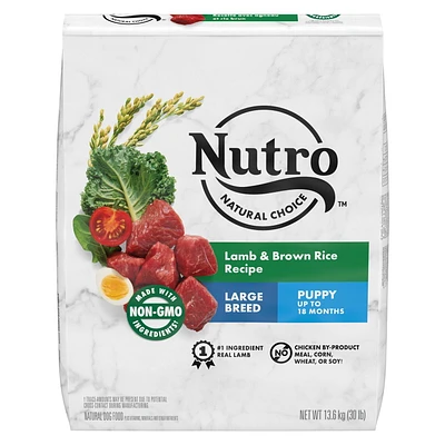 Nutro Natural Choice Large Breed Puppy Lamb & Brown Rice Recipe Dry Dog Food, 13.6kg