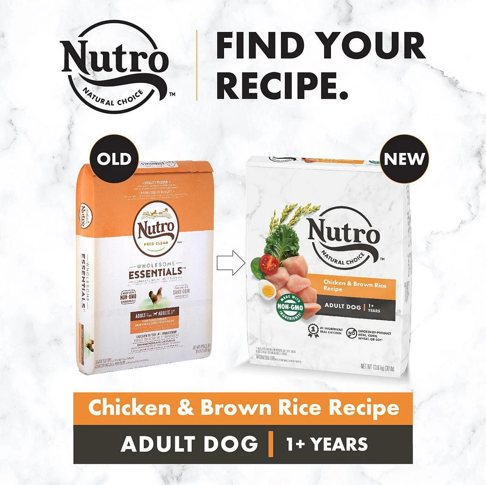 Nourriture sèche pour chiens adultes Nutro Natural Choice Recette avec poulet et riz brun 9,07 - 13,6 kg