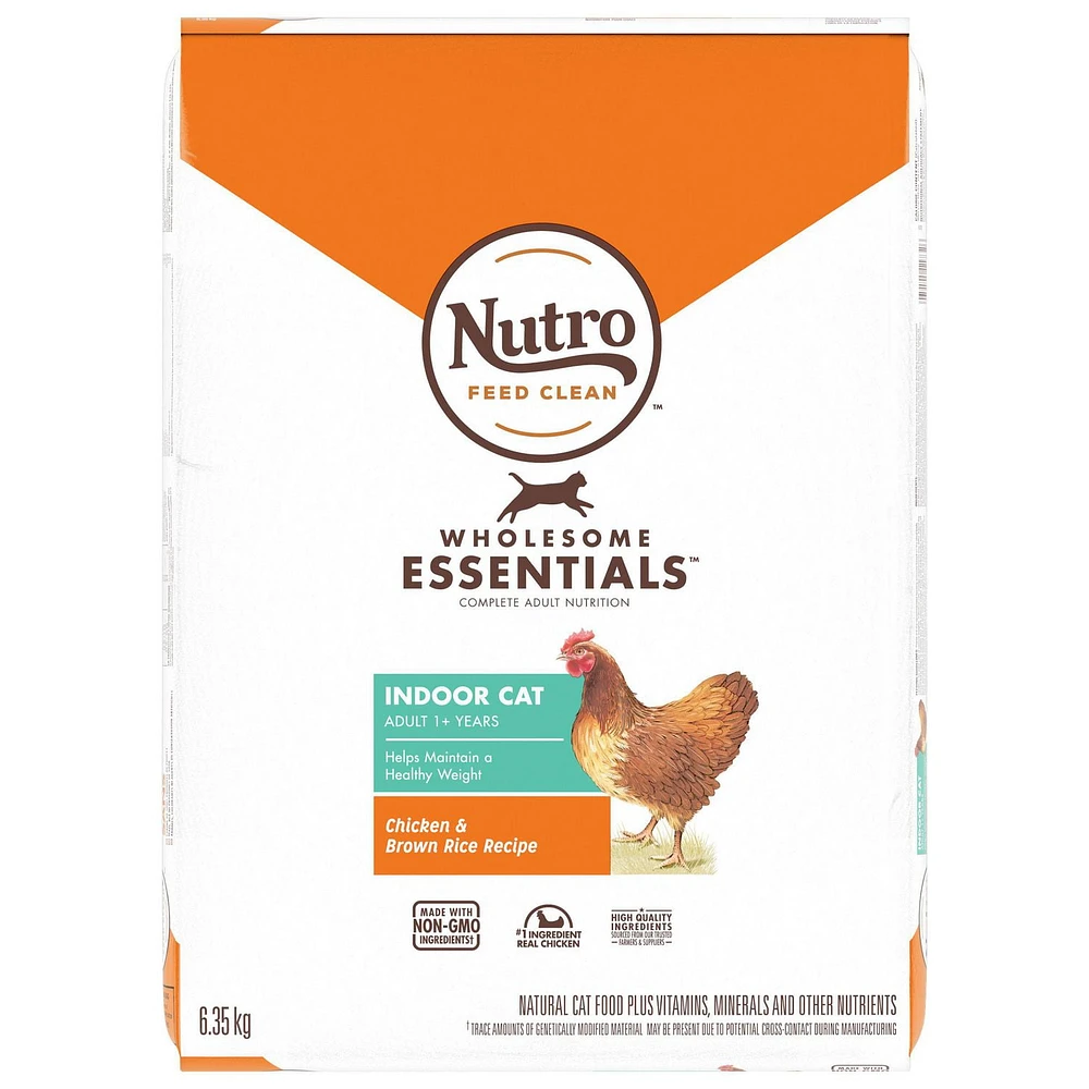 NUTRO Wholesome Essentials Indoor Adult Chicken & Brown Rice Natural Dry Cat Food, 2.27 - 6.35kg