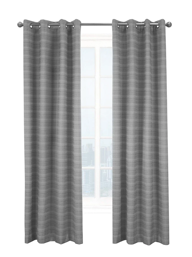 Stockton 100% Total Blackout Grommet Curtain Panel Pair by Thermaplus 52" x 95" in Grey