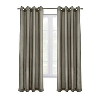 Peru 100% Total Blackout Grommet Curtain Panel Pair by Thermaplus - 52" x 84" in Light Grey