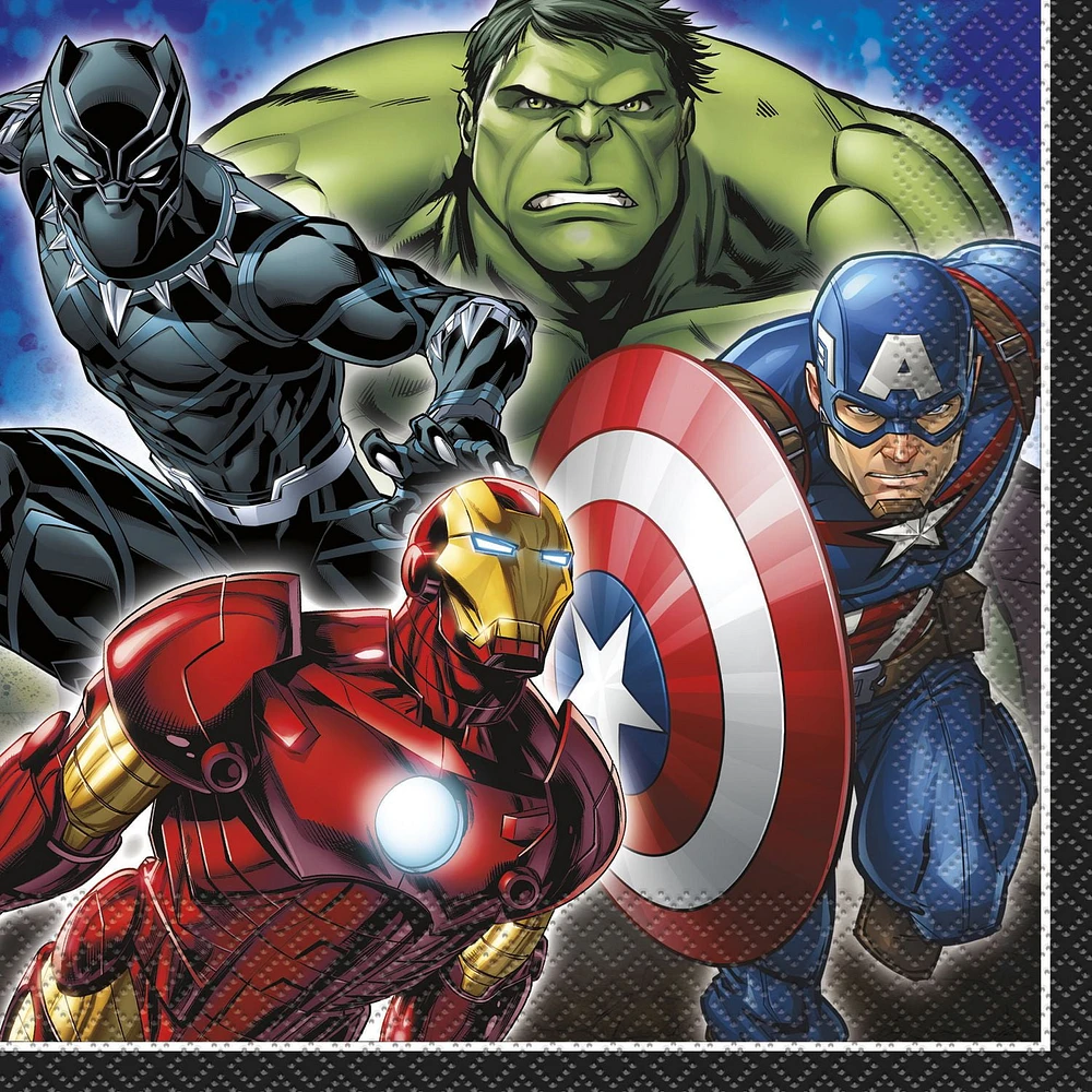 Marvel Avengers Lunch Napkins,16CT, 2 ply, Each measures 6.5" x 6.5" folded