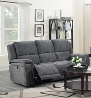 K-Living Washington Fabric Power Recliner Sofa with Wireless Charger in Grey