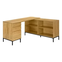 Monarch Specialties Computer Desk - 60"L / Light Oak L-Shaped Corner