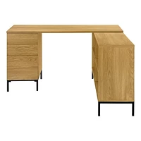 Monarch Specialties Computer Desk - 60"L / Light Oak L-Shaped Corner