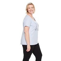 Iyla Women's Plus Interlock Crew Neckline Tee