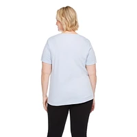 Iyla Women's Plus Interlock Crew Neckline Tee