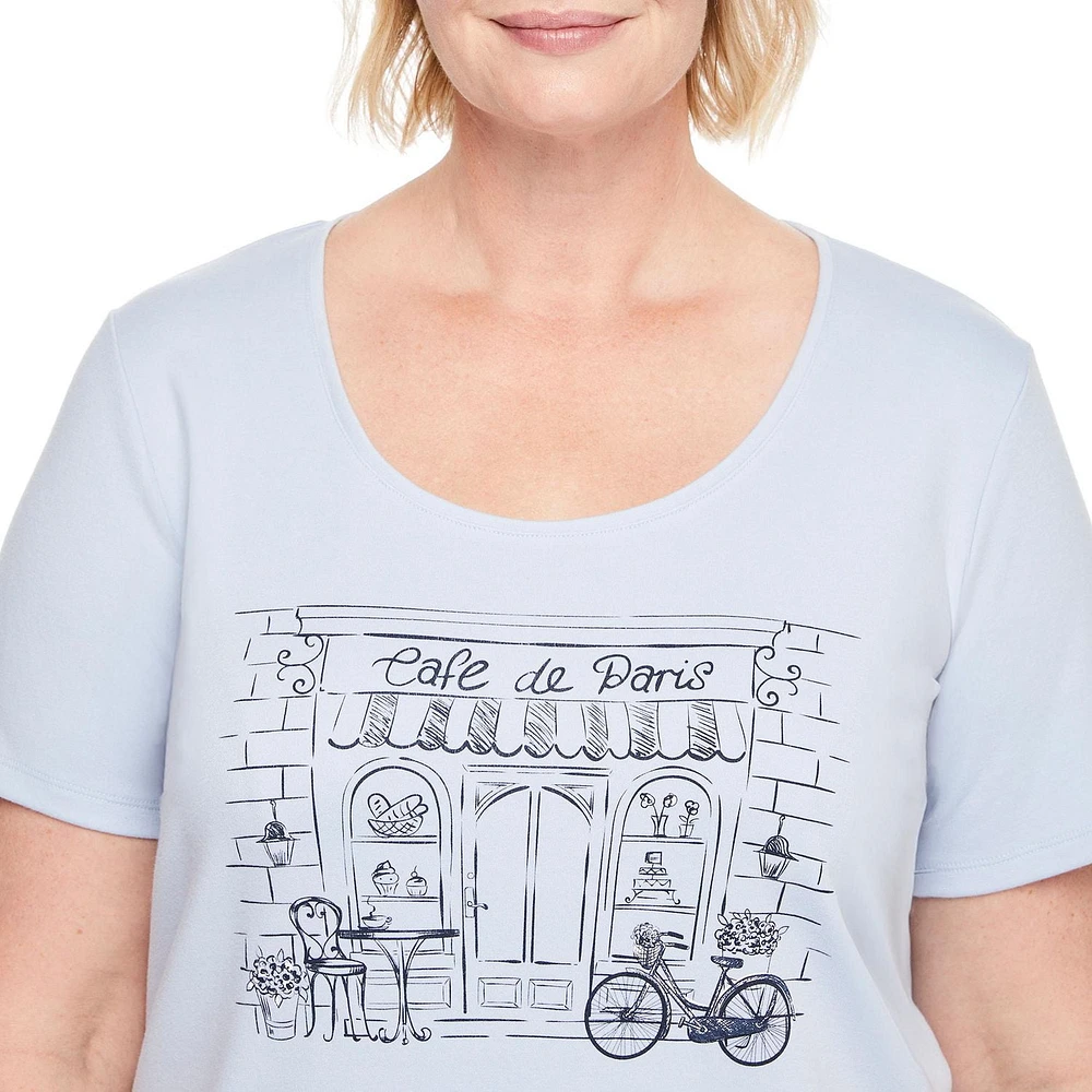 Iyla Women's Plus Interlock Crew Neckline Tee