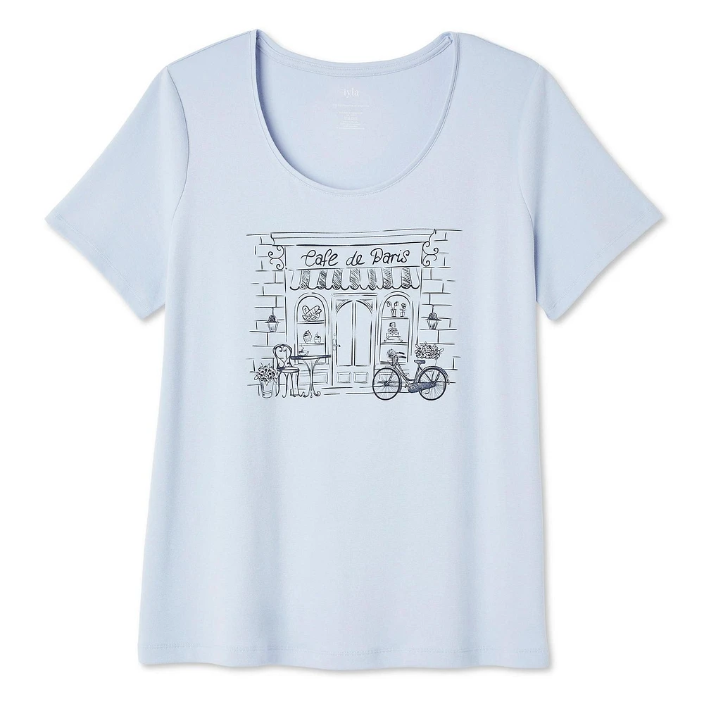 Iyla Women's Plus Interlock Crew Neckline Tee