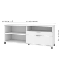 Bestar Pro-Linea 72W Credenza with 2 Drawers white