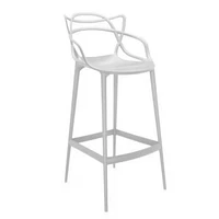 Heavenly Collection White Plastic Bar Stool - SET OF 3