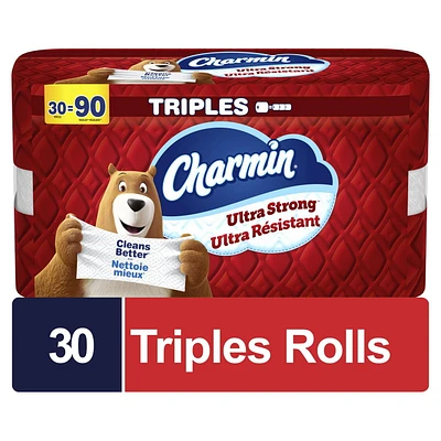 Charmin Ultra Strong Toilet Paper 30 Triple Rolls Per Roll, 30CT