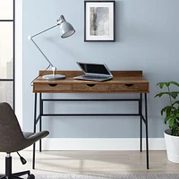 42" 3 Drawer Angled Front Desk - Reclaimed Barnwood