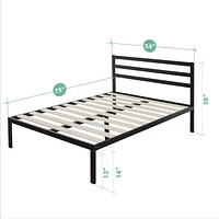 Zinus Mia 14 Inch Metal Platform Bed Frame with Headboard, Twin, Full, Queen, King