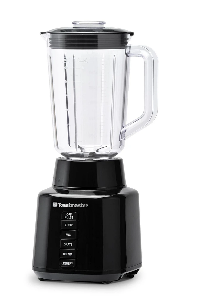 Toastmaster 6 Speed Blender, Black, Plastic Jar, 48 ounce, BPA free