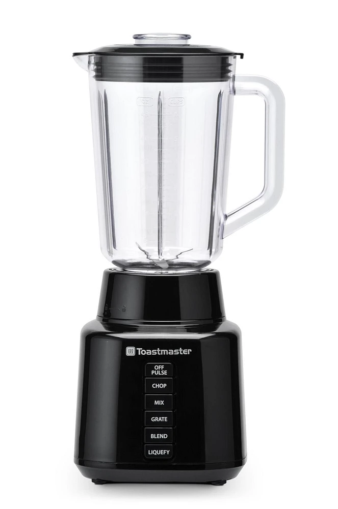 Toastmaster 6 Speed Blender, Black, Plastic Jar, 48 ounce, BPA free