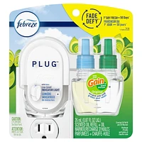 Febreze Odor-Eliminating Fade Defy PLUG Air Freshener, Gain Original, Starter Kit & 26 mL Oil Refill