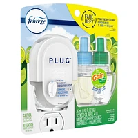 Febreze Odor-Eliminating Fade Defy PLUG Air Freshener, Gain Original, Starter Kit & 26 mL Oil Refill