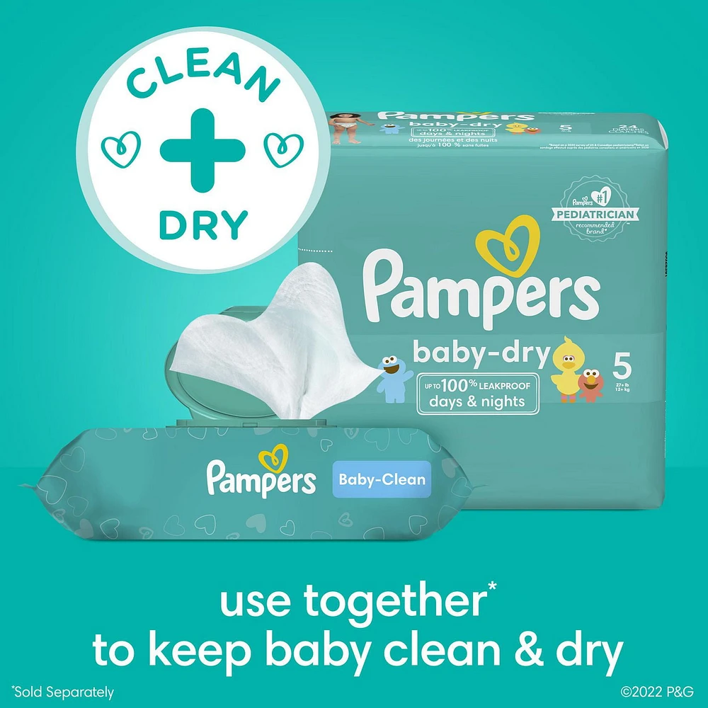 Lingettes pour bébés Pampers Baby-Clean, parfum Baby Fresh, 3X boîtes distributrices, 216 lingettes 216CT