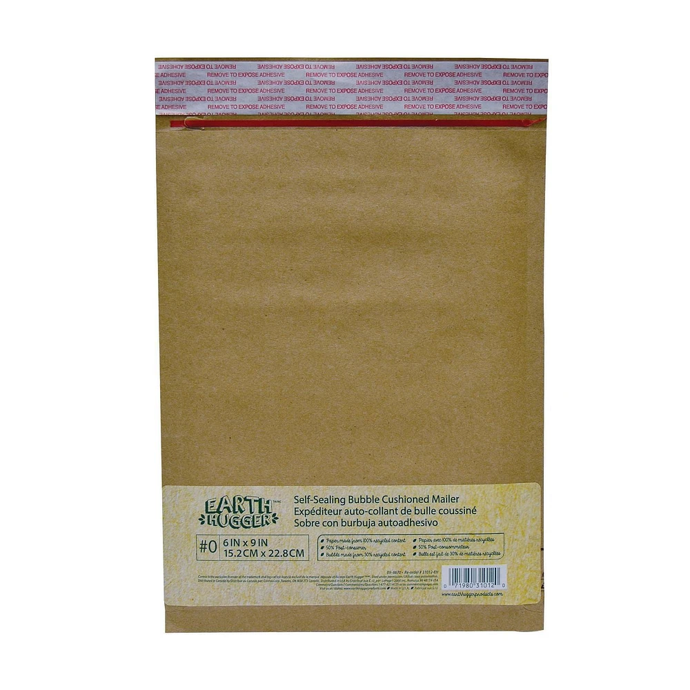 Earth Hugger Kraft Bubble Cushion Mailer, 6 x 9 Inches, 25 Pack