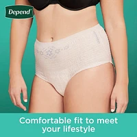 Depend Fresh Protection Adult Incontinence Underwear for Women (Formerly Depend Fit-Flex), Disposable, Maximum, Blush