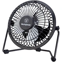 WESTINGHOUSE 4" MINI USB DESK FAN, 360° ADJUSTABLE FAN HEAD