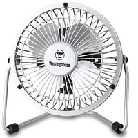 WESTINGHOUSE 4" MINI USB DESK FAN, 360° ADJUSTABLE FAN HEAD