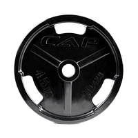 CAP Barbell Olympic Rubber Grip Plate, 45 lb