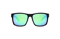 TropicCal Mens Black and Green Wayfarer Sunglasses