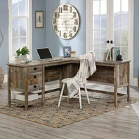 Sauder Granite Trace L-Desk, Rustic Cedar, 433949